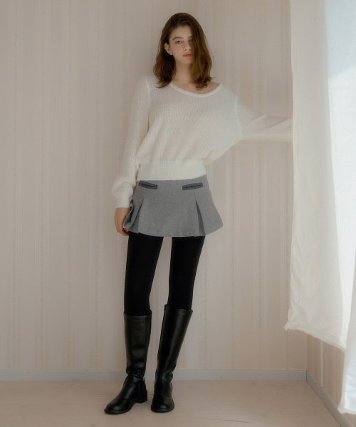 LETTER FROM MOON(レターフロムムーン)の「クロードポケットウールミニスカート(グレー)(スカート・レディース・その他・SMALL/MEDIUM)」の4枚目の写真