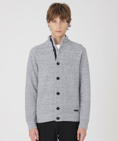 BLACK LABEL CRESTBRIDGE（ブラックレーベル・クレストブリッジ）の「ハイネックカーディガン（カーディガン/ボレロ・メンズ・ライトグレー/ネイビー/ブラック/オフホワイト・M/L/XL）」の3枚目の写真