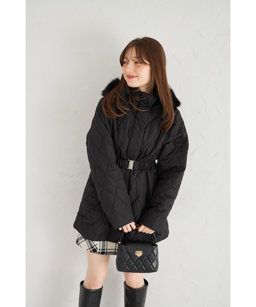 tocco closet(トッコ クローゼット)の「【ZOZO限定】フェイクファーフード付きタフタキルト中綿コート(その他アウター・レディース・オフホワイト/ブラック・M)」の17枚目の写真