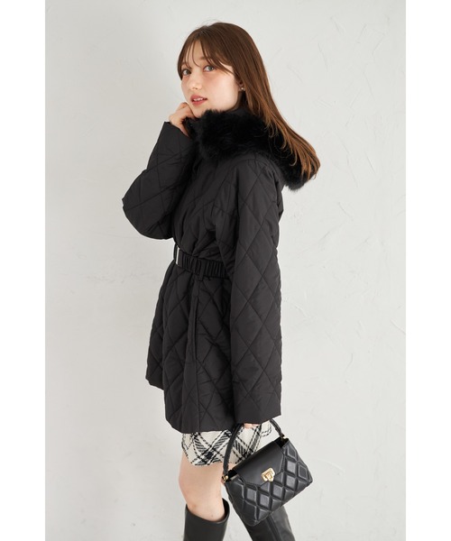 tocco closet(トッコ クローゼット)の「【ZOZO限定】フェイクファーフード付きタフタキルト中綿コート(その他アウター・レディース・オフホワイト/ブラック・M)」の20枚目の写真