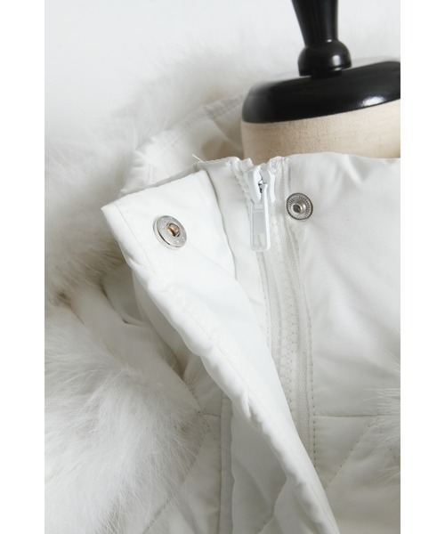 ZOZO限定】フェイクファーフード付きタフタキルト中綿コート（その他