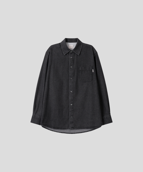 BLACK MOMENT（ブラックモーメント）の「シティボーイヴィンテージウォッシングデニムシャツ[黒青]（シャツ/ブラウス・メンズ・ブルー系その他・MEDIUM/LARGE）」の3枚目の写真