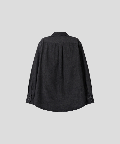 BLACK MOMENT（ブラックモーメント）の「シティボーイヴィンテージウォッシングデニムシャツ[黒青]（シャツ/ブラウス・メンズ・ブルー系その他・MEDIUM/LARGE）」の4枚目の写真