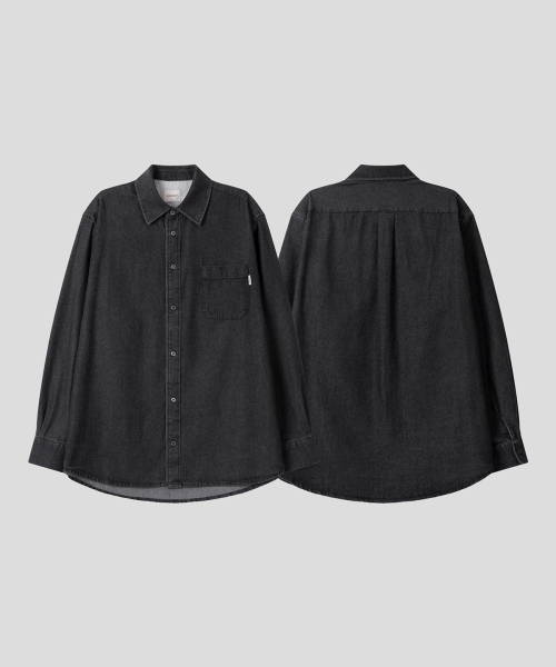 BLACK MOMENT（ブラックモーメント）の「シティボーイヴィンテージウォッシングデニムシャツ[黒青]（シャツ/ブラウス・メンズ・ブルー系その他・MEDIUM/LARGE）」の5枚目の写真