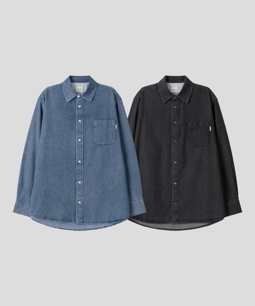 BLACK MOMENT（ブラックモーメント）の「シティボーイヴィンテージウォッシングデニムシャツ[黒青]（シャツ/ブラウス・メンズ・ブルー系その他・MEDIUM/LARGE）」の6枚目の写真