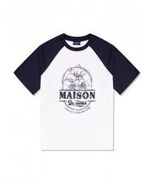 FABULOUS ARCHIVE（ファビュラスアーカイブ）の「ユニセックス ラグラン シングル ジャージ ル リス 半袖Tシャツ ネイビー(FCD2TS604M)（Tシャツ/カットソー）」