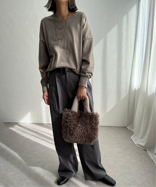 LBC(エルビーシー)の「エコファーカラー持ち手トートバッグ(トートバッグ・レディース・チャコール/ミント/ライトグレー・FREE)」の18枚目の写真