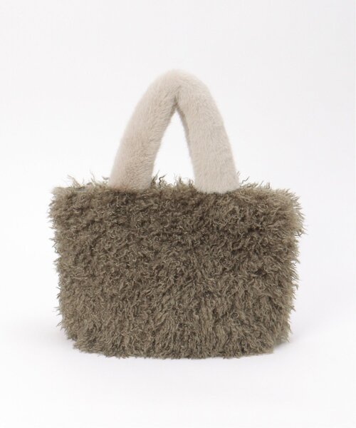 LBC(エルビーシー)の「エコファーカラー持ち手トートバッグ(トートバッグ・レディース・チャコール/ミント/ライトグレー・FREE)」の9枚目の写真