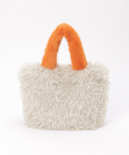 LBC(エルビーシー)の「エコファーカラー持ち手トートバッグ(トートバッグ・レディース・チャコール/ミント/ライトグレー・FREE)」の10枚目の写真