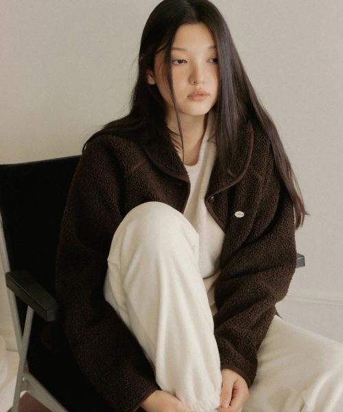 ANDNEEDS(アンドニーズ)の「Button fleece jacket (brown)(その他アウター・レディース・その他・FREE)」の1枚目の写真