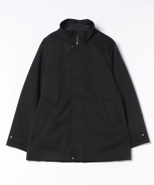TAKA-Q(タカキュー)の「【3WAY フード脱着 ライナー付き】m.f.エディトリアルメンズ ハーフコート へリンボン(ステンカラーコート・メンズ・ブラック/ネイビー・MEDIUM/LARGE/X-LARGE/3L)」の5枚目の写真