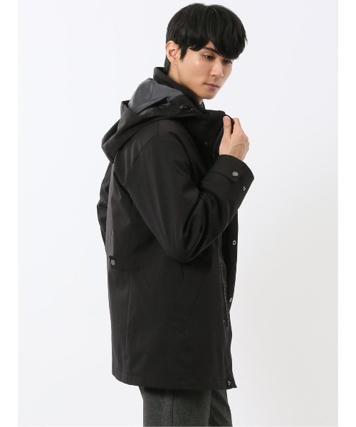 タカキュー（TAKA−Q）/【3WAY フード脱着 ライナー付き】m．f．エディトリアル ハーフコート へリンボン 3WAY フード脱着 ライナー付き】m.f.エディトリアルメンズ ハーフ