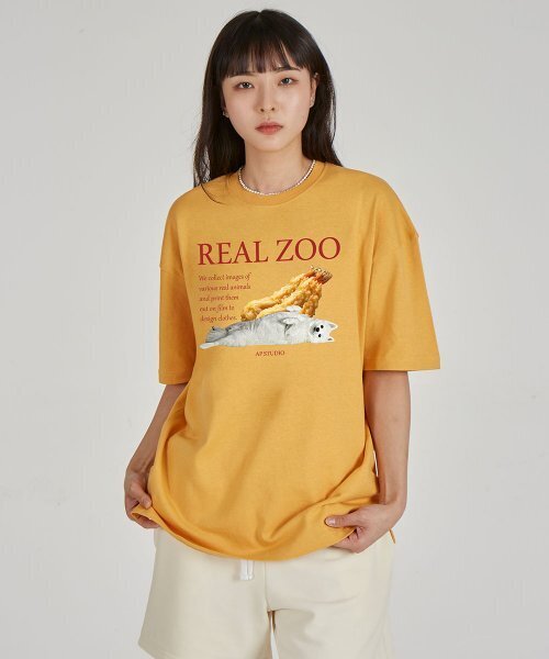ASTRAL PROJECTION(アストラルプロジェクション)の「リアルジュ シュリンプ スピッツ ラウンドネック 15番手 綿 半袖Tシャツ_チェダー(Tシャツ/カットソー・レディース・その他・LARGE/X-LARGE)」の1枚目の写真