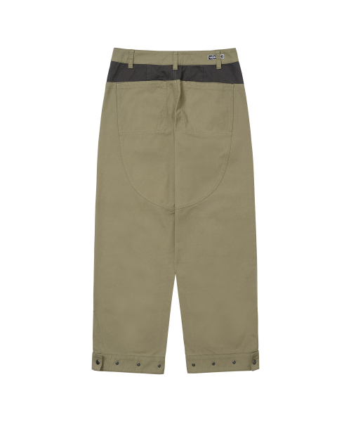 WELLBEING EXPRESS(ウェルビーイングエクスプレス)の「Color Blocked Wide Cotton Pants Khaki Beige(その他パンツ・レディース・その他・SMALL/MEDIUM)」の3枚目の写真