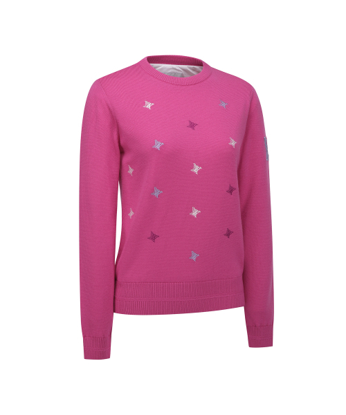 ANEW GOLF（アニューゴルフ）の「W LOGO PATTERN WIND BLOCK PULLOVER_PI（ニット/セーター・レディース・その他・X-SMALL/SMALL/MEDIUM）」の4枚目の写真