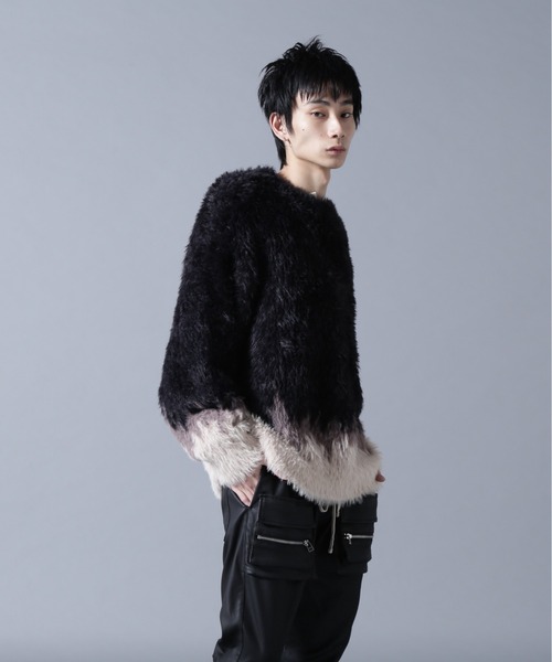 DANKE SCHON（ダンケシェーン）の「DankeSchon/ダンケシェーン/NYLON SHAGGY CREWNECK SWITCH（ニット/セーター・メンズ・ブルー/ブラウン・M/L）」の12枚目の写真