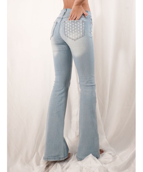 AMATERAS（アマテラス）の「flare stretch asanoha denim（デニム
