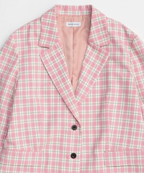 MARS マーズ 黒チェック柄♡テーラードジャケット Sibra（シブラ）の「チェック柄テーラードジャケット+ミニスカート