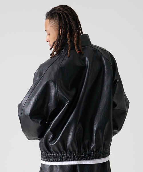 セール】FUBU フブ ブランド Faux Leather Track Jacket / フェイク