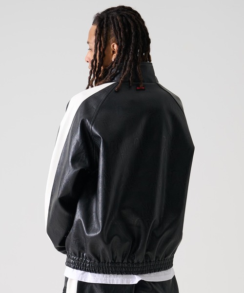 セール】FUBU フブ ブランド Faux Leather Track Jacket / フェイク