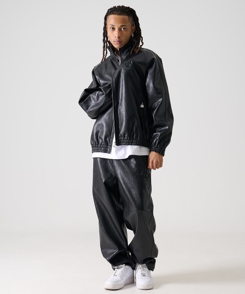 FUBU フブ ブランド Faux Leather Track Jacket / フェイクレザー