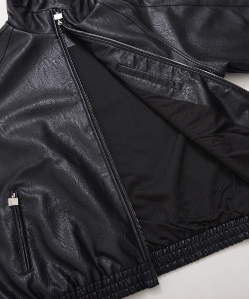 セール】FUBU フブ ブランド Faux Leather Track Jacket / フェイク