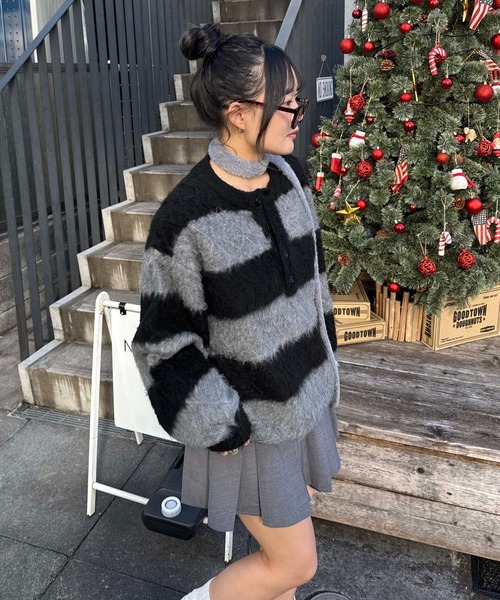 sedacle（セダクル）の「ヘンリーケーブルシャギーアソートニット（ニット/セーター・メンズ・ブラック/アイボリー/ブラウン・SMALL/MEDIUM/LARGE）」の22枚目の写真