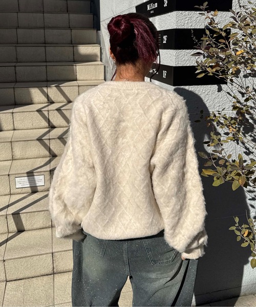 sedacle（セダクル）の「ヘンリーケーブルシャギーアソートニット（ニット/セーター・メンズ・ブラック/アイボリー/ブラウン・SMALL/MEDIUM/LARGE）」の6枚目の写真