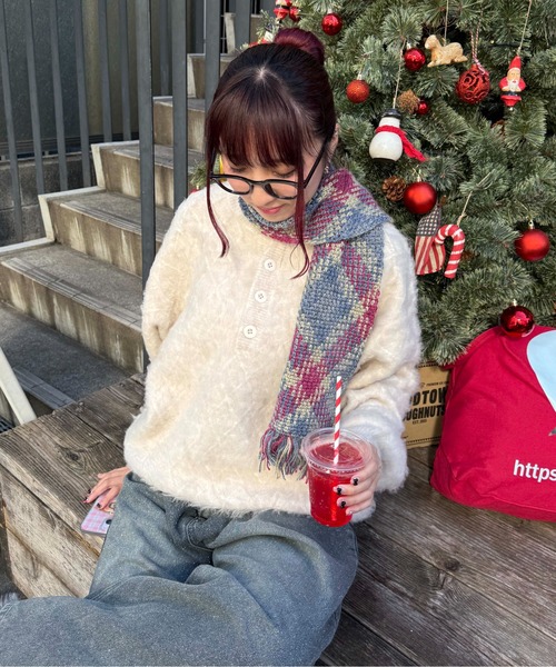 sedacle（セダクル）の「ヘンリーケーブルシャギーアソートニット（ニット/セーター・メンズ・ブラック/アイボリー/ブラウン・SMALL/MEDIUM/LARGE）」の15枚目の写真