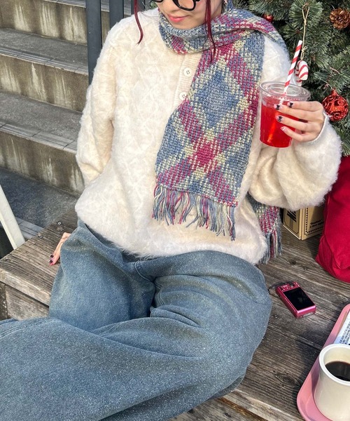 sedacle（セダクル）の「ヘンリーケーブルシャギーアソートニット（ニット/セーター・メンズ・ブラック/アイボリー/ブラウン・SMALL/MEDIUM/LARGE）」の4枚目の写真