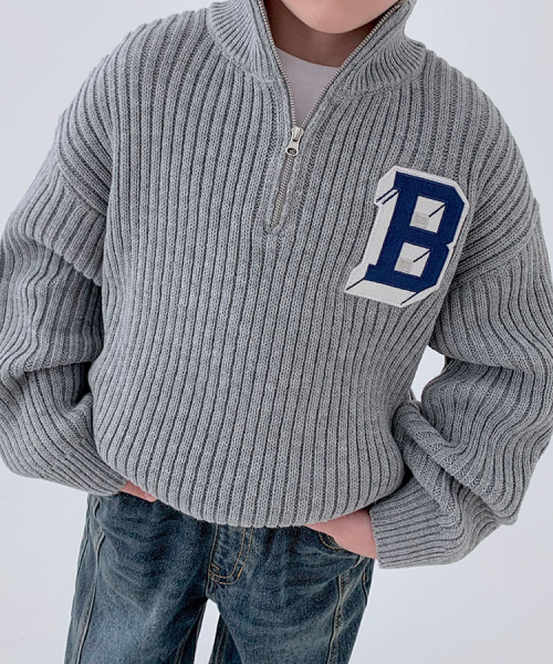 BERRYCLOSET（ベリークローゼット）の「コージームードハーフジップニット（ニット/セーター・レディース・チャコールグレー/ブルー・5号/9号）」の3枚目の写真