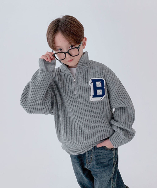 BERRYCLOSET（ベリークローゼット）の「コージームードハーフジップニット（ニット/セーター・レディース・チャコールグレー/ブルー・5号/9号）」の4枚目の写真