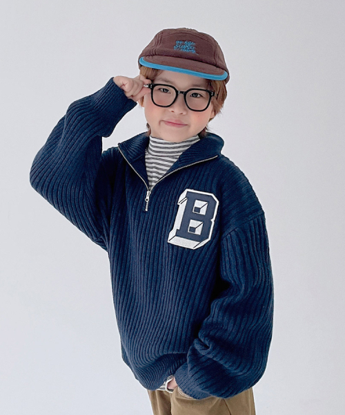 BERRYCLOSET（ベリークローゼット）の「コージームードハーフジップニット（ニット/セーター・レディース・チャコールグレー/ブルー・5号/9号）」の5枚目の写真