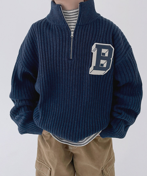 BERRYCLOSET（ベリークローゼット）の「コージームードハーフジップニット（ニット/セーター・レディース・チャコールグレー/ブルー・5号/9号）」の6枚目の写真