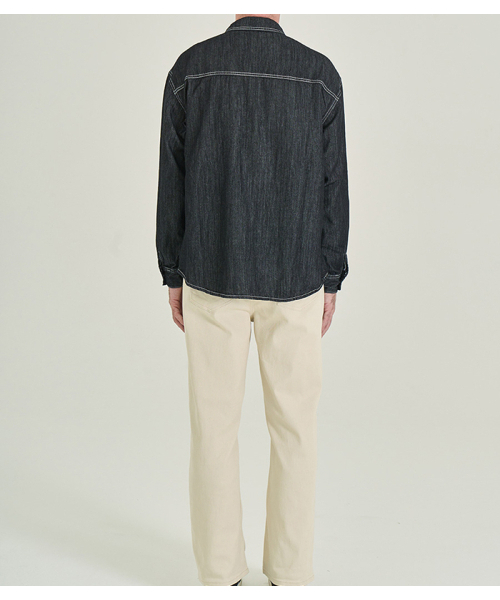 BLACKBROWN（ブラックブラウン）の「ツーポケットデニムワークシャツ[ブラック]（シャツ/ブラウス・メンズ・その他・MEDIUM/X-LARGE）」の5枚目の写真