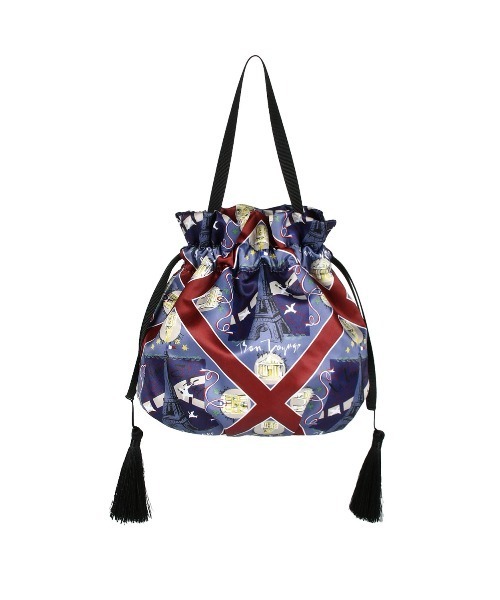 KEITA MARUYAMA（ケイタマルヤマ）の「KNOT-Ti 巾着バッグ（Paris）（ショルダーバッグ・レディース・ネイビー・FREE）」の5枚目の写真