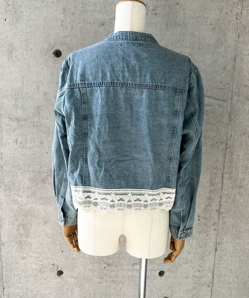 セール】レース切替デニムジャケット（デニムジャケット）｜GLAMOROUS
