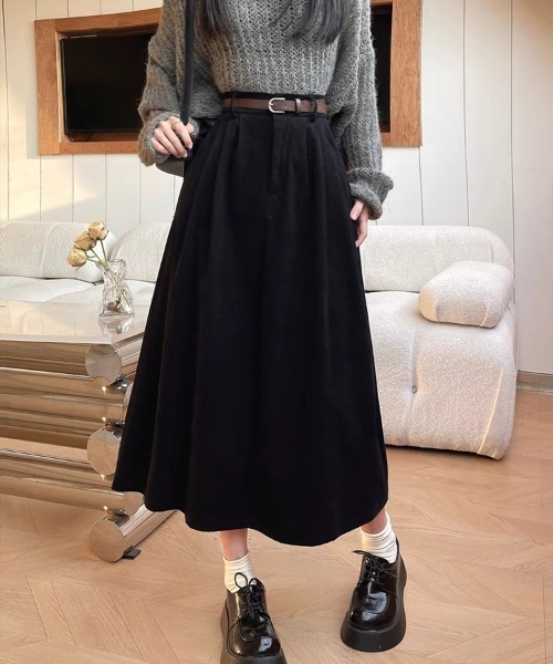 Flugge(フラッジー)の「ハイウエストAラインミディスカート(スカート・レディース・ブラック/ブラウン・MEDIUM/LARGE)」の6枚目の写真