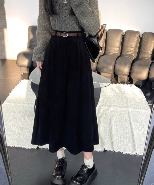 Flugge(フラッジー)の「ハイウエストAラインミディスカート(スカート・レディース・ブラック/ブラウン・MEDIUM/LARGE)」の7枚目の写真