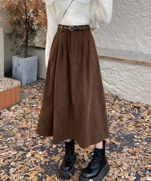 Flugge(フラッジー)の「ハイウエストAラインミディスカート(スカート・レディース・ブラック/ブラウン・MEDIUM/LARGE)」の9枚目の写真