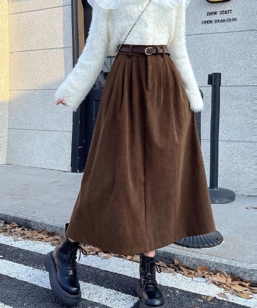 Flugge(フラッジー)の「ハイウエストAラインミディスカート(スカート・レディース・ブラック/ブラウン・MEDIUM/LARGE)」の11枚目の写真