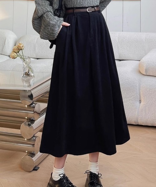 Flugge(フラッジー)の「ハイウエストAラインミディスカート(スカート・レディース・ブラック/ブラウン・MEDIUM/LARGE)」の13枚目の写真