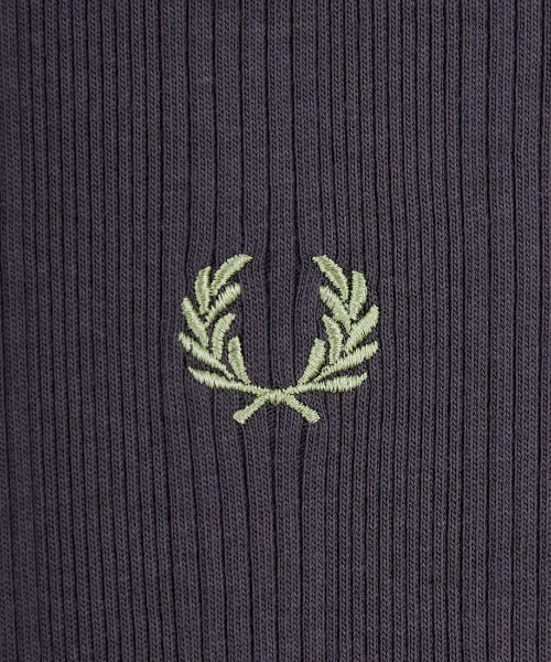 ⭐️ノンゴリFRED PERRY フレッドペリー 刺繍ロゴ FRED PERRY/フレッドペリー] 別注 ランダムリブ ワンポイントロゴ刺繍
