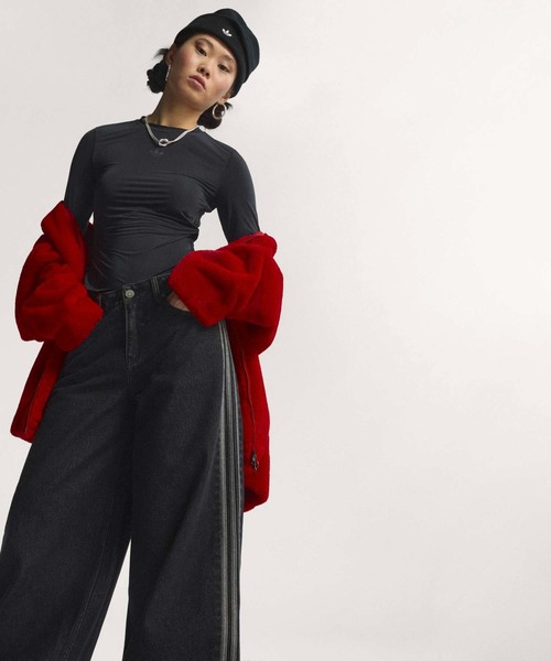 adidas（アディダス）の「ファイヤーバード アディレニウム トラックパンツ デニム / アディダスオリジナルス adidas Originals（デニムパンツ・レディース・ブラック・32W 30L/31W 30L/30W 30L/29/30/28/30/27/30/26/30/25/30/24/30）」の5枚目の写真