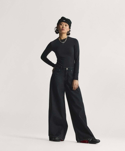 adidas（アディダス）の「ファイヤーバード アディレニウム トラックパンツ デニム / アディダスオリジナルス adidas Originals（デニムパンツ・レディース・ブラック・32W 30L/31W 30L/30W 30L/29/30/28/30/27/30/26/30/25/30/24/30）」の9枚目の写真