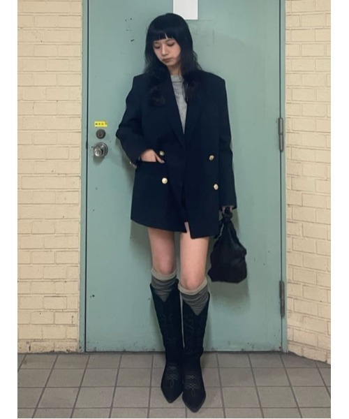 SLY(スライ)の「LAYERED SHEER SOCKS レイヤード シアー ソックス(ソックス/靴下・レディース・グレー/ライトベージュ・FREE)」の4枚目の写真