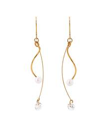 【ステンレス】パール×ビジュースイングピアス