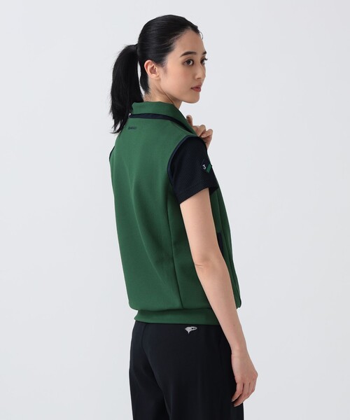 BEAMS GOLF(ビームスゴルフ)の「PURPLE LABEL / ツイル ハーフジップ ベスト(ベスト・レディース・オフホワイト/グリーン・LARGE/MEDIUM/SMALL)」の6枚目の写真