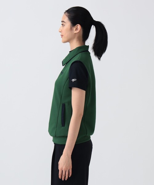 BEAMS GOLF(ビームスゴルフ)の「PURPLE LABEL / ツイル ハーフジップ ベスト(ベスト・レディース・オフホワイト/グリーン・LARGE/MEDIUM/SMALL)」の5枚目の写真