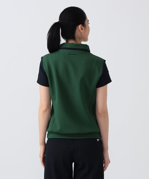 BEAMS GOLF(ビームスゴルフ)の「PURPLE LABEL / ツイル ハーフジップ ベスト(ベスト・レディース・オフホワイト/グリーン・LARGE/MEDIUM/SMALL)」の3枚目の写真